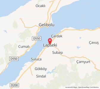 Map of Lapseki, Canakkale