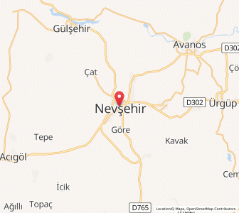 Map of Nevşehir, Nevşehir Province