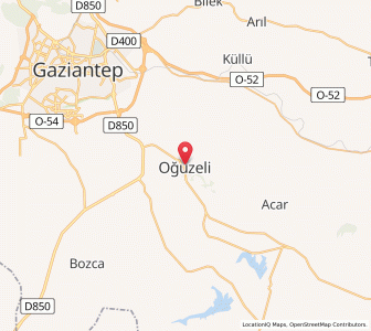 Map of Oğuzeli, Gaziantep