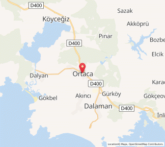 Map of Ortaca, Muğla