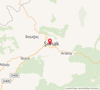 Map of Şırnak, Şırnak