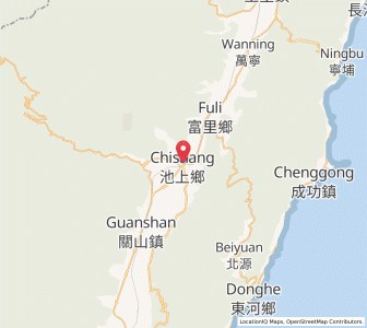 Map of Chishang, Taitung County