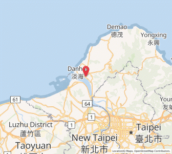 Map of Danshui, New Taipei City