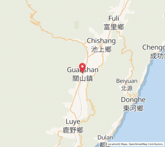 Map of Guanshan, Taitung County