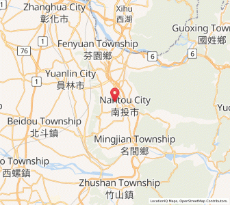 Map of Nantou, Taiwan