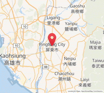 Map of Pingtung, Taiwan