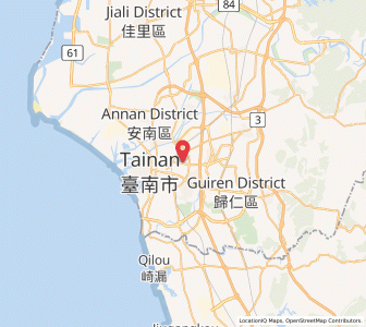 Map of Tainan, Taiwan