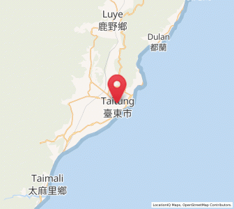 Map of Taitung, Taiwan