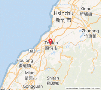Map of Toufen, Miaoli County