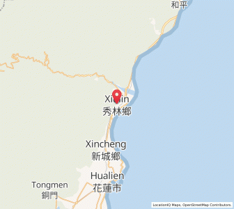 Map of Xiulin, Hualien County