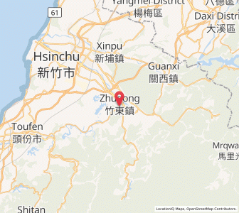 Map of Zhudong, Hsinchu County