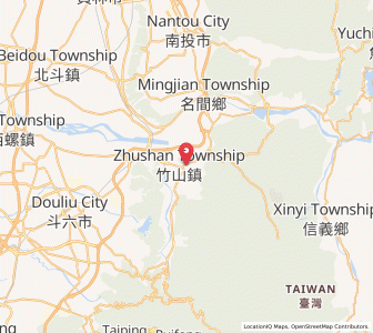 Map of Zhushan, Nantou County
