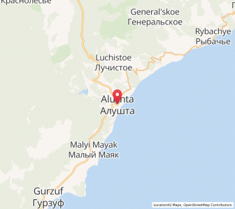 Map of Alushta, Crimea