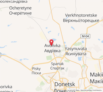 Map of Avdiivka, Donetsk