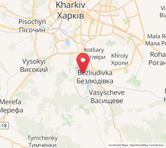 Map of Bezliudivka, Kharkiv