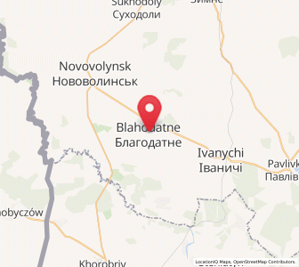 Map of Blahodatne, Volyn