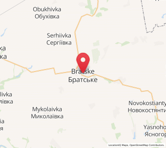 Map of Bratske, Mykolaiv