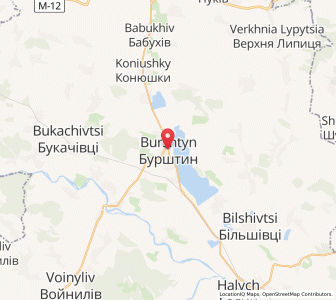Map of Burshtyn, Ivano-Frankivsk