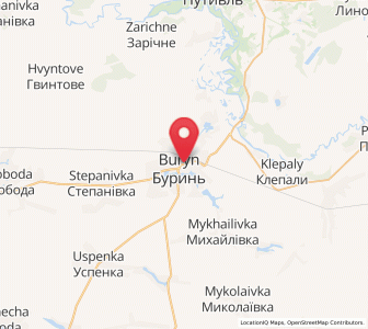 Map of Buryn, Sumy