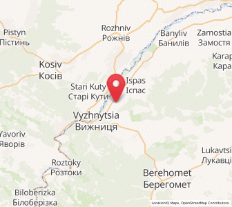 Map of Chornohuzy, Chernivtsi