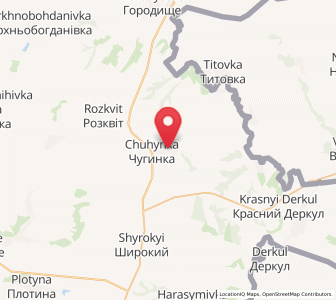 Map of Chuhynka, Luhansk