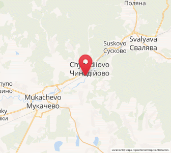 Map of Chynadiyovo, Transcarpathia