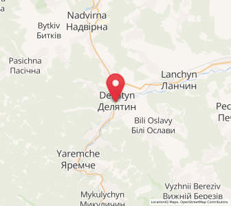 Map of Deliatyn, Ivano-Frankivsk