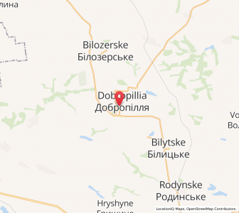 Map of Dobropillia, Donetsk