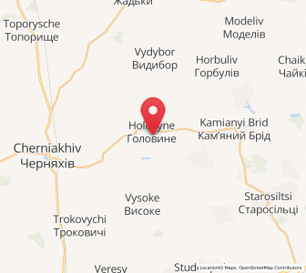 Map of Holovyne, Zhytomyr