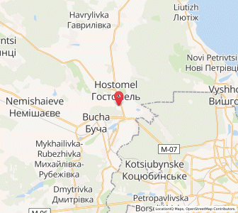 Map of Hostomel, Kiev