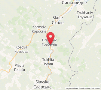 Map of Hrebeniv, Lviv