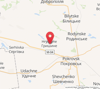 Map of Hryshyne, Donetsk