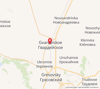 Map of Hvardiiske, Crimea