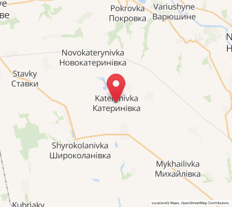 Map of Katerynivka, Mykolaiv