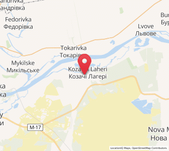 Map of Kozachi Laheri, Kherson