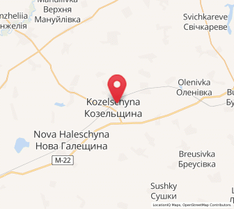 Map of Kozelshchyna, Poltava