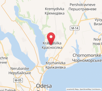 Map of Krasnosilka, Odessa