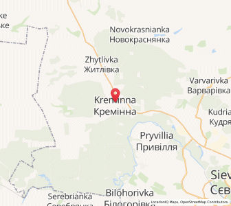 Map of Kreminna, Luhansk