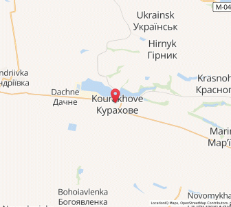 Map of Kurakhove, Donetsk