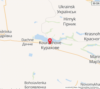 Map of Kurakhovo, Donetsk