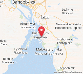 Map of Kushuhum, Zaporizhzhia