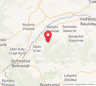 Map of Kybaky, Chernivtsi