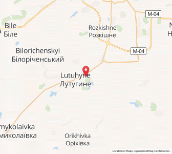 Map of Lutuhyne, Luhansk