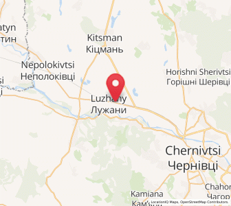 Map of Luzhany, Chernivtsi