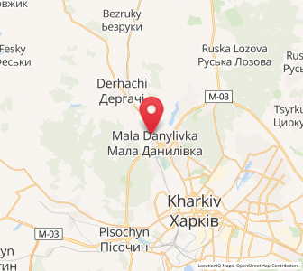 Map of Mala Danylivka, Kharkiv