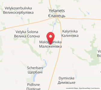 Map of Malozhenivka, Mykolaiv