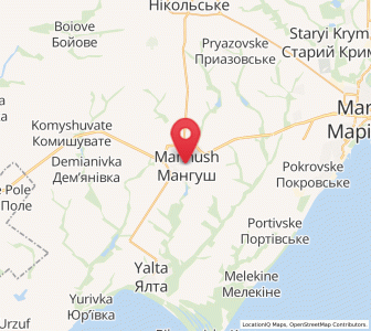 Map of Manhush, Donetsk