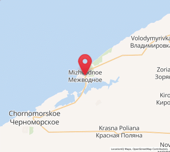 Map of Mezhvodnoye, Crimea