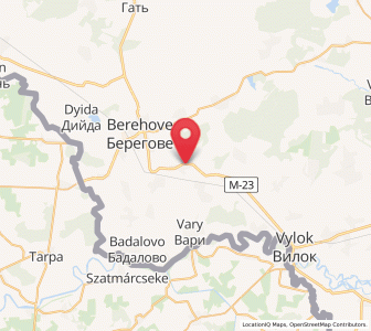 Map of Muzhiievo, Transcarpathia