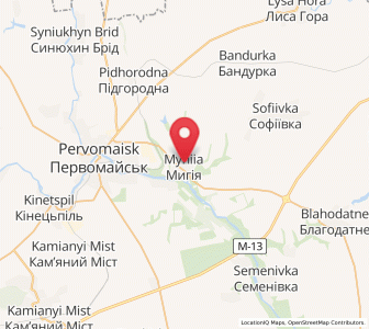 Map of Myhiia, Mykolaiv